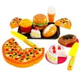thumbnail image 2 of CVLNCYCLING Educational Toys for Children 3-5,Kids Toys,Kids Pretend Play Food Sets Fake Food Toy Toddler Play Kitchen Accessories Pizza Hamburger & Sandwich Toys For Boys Girls （20Pcs）, 2 of 8