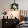 thumbnail image 5 of Linen Drum Lampshades Boho Sun Moon Aesthetic Black Dark Spiritual Mystic Burning Clouds 13"x13"x10" Light Shade for Table Lamps Floor Lamp Shades Lampshade Replacement Assembly Required, 5 of 8