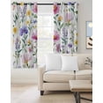 thumbnail image 2 of Colorful Floral Blackout Curtains for Bedroom Living Room Darkening Curtains 63 Inches Long Watercolor Vintage Flower Spring Plant Window Curtain 2 Panels Set Window Treatment Grommet Drapes 42"x63", 2 of 9