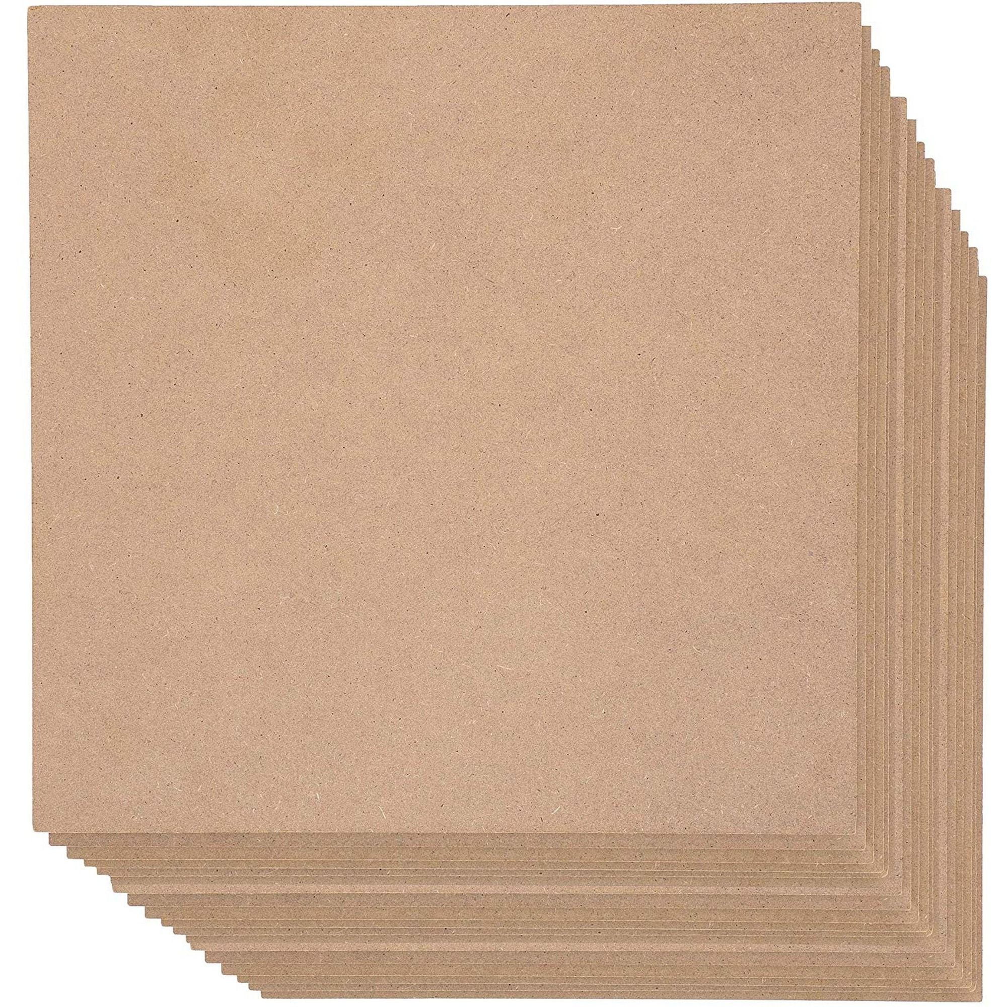20 Pack Blank Square Wood MDF Board Chipboard Sheet for Crafts, 12x12