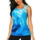 thumbnail image 1 of Fotbe Blue Shell Blusas Sin Mangas para Mujer – Estilo Casual, Corte Suelto, Slim-Fit, Cuello Redondo Deportivo, Tops de Verano para Gimnasio y Yoga-XX-Large, 1 of 7