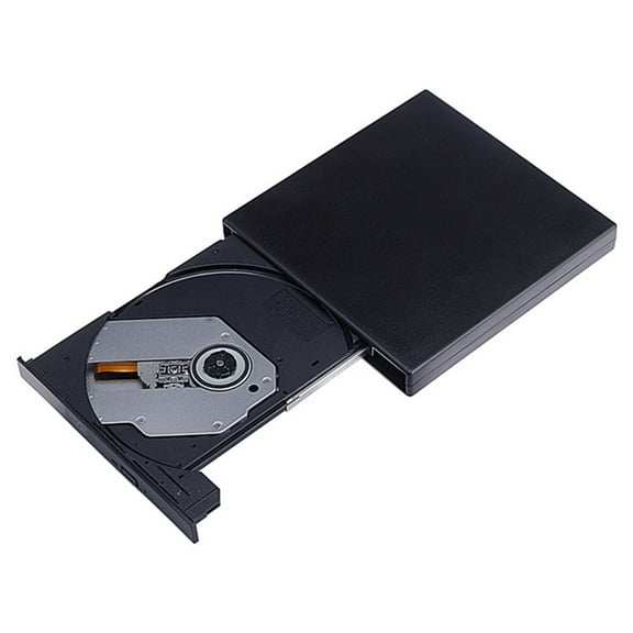 KALLORY 1Set DVD Burner External Drive Black CD Burner for Laptop Data Storage 13.8 x 13.75 x 1.8 Cm