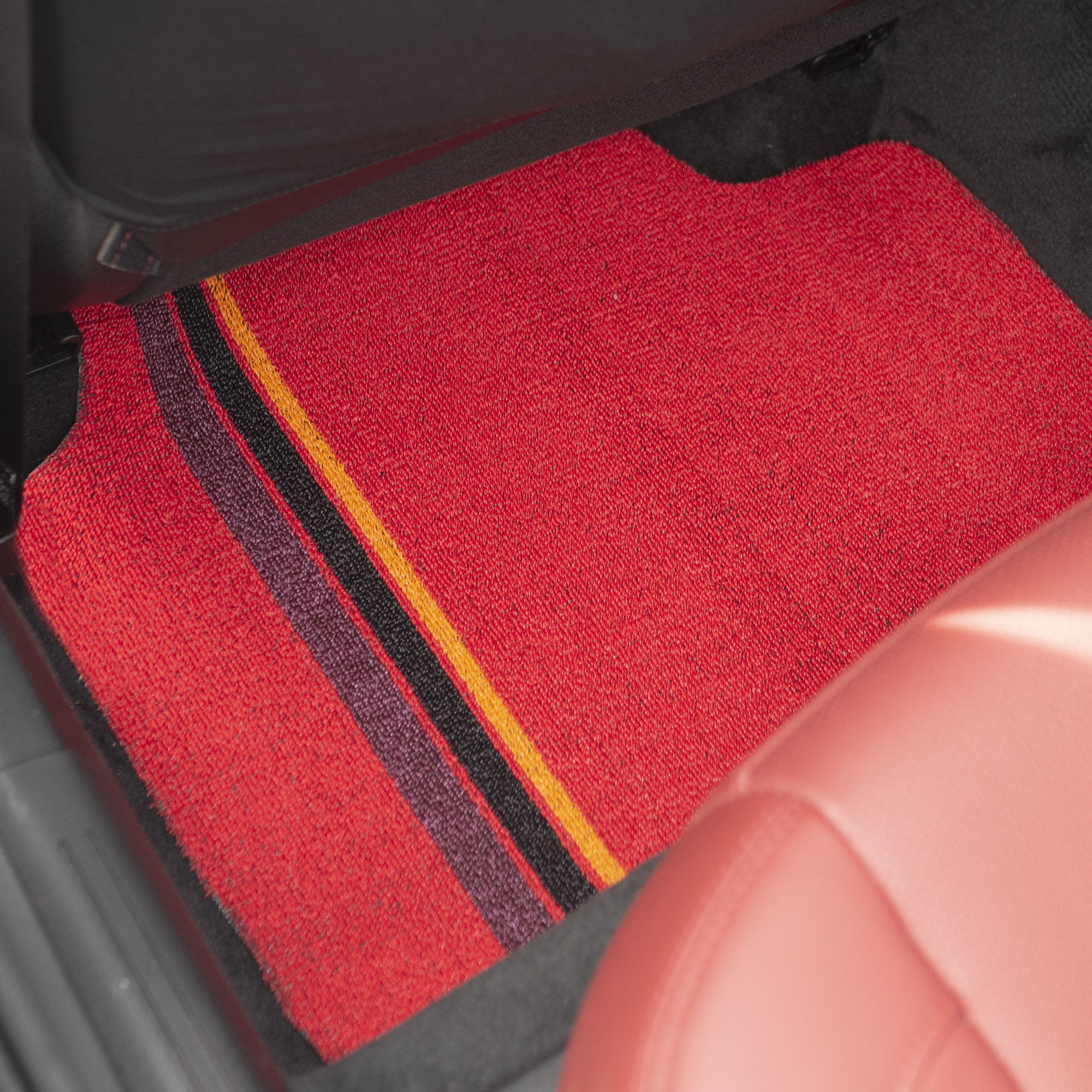 FH Group universal car floor mats trim to fit Heavy Duty Do It Yourself,  all weather protection Roll and Cut Upholstery for Cars, SUVs and Trucks,  Red 