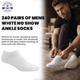 thumbnail image 2 of Yacht & Smith Mens Wholesale Bulk No Show Ankle Socks, Cotton Sport Athletic Socks - Size 10-17, 2 of 8