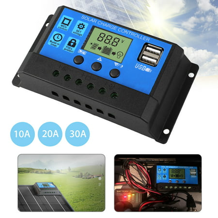 EEEkit  10A/20A/30A Solar Charger Controller Solar Panel Battery Intelligent Regulator with USB Port LCD Display