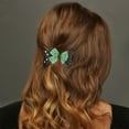 thumbnail image 2 of Unique Bargains 1 Pc Duckbill Clip Halloween Bow Spiderweb Hair Clip for Women Black Green, 2 of 5