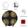 thumbnail image 4 of Balery Gold Mandala Print Bone China Decorative Plate Ceramic Dinner Plates Art Crafts with Display Stand-6in, 4 of 6