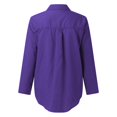 thumbnail image 5 of Womens Summer Outfits, Women Blouses, Stylish Button-Up Shirts for Women Long Sleeve Roll-Up Boyfriend V Neck Casual Work Blouses for Everyday Wear and Settings, 5 of 5