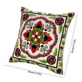 thumbnail image 3 of Funda de cojín decorativa | Funda de cojín para sofá con bordado floral para sala de estar | Funda de almohada cuadrada de tela de lino | Funda de cojín decorativa para sofá y dormitorio, 3 of 6