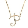 thumbnail image 2 of Personalized Diamond Cursive Initial Pendant Necklace 14k Rose Gold, 2 of 2