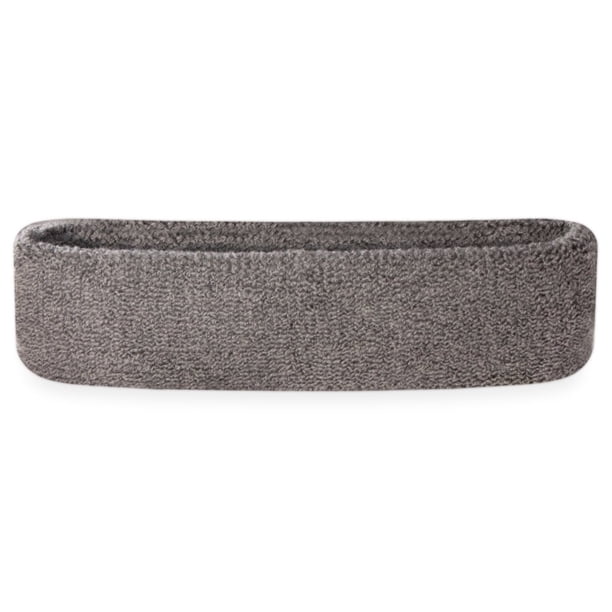 Suddora SweatbandHeadband - Bandas deportivas para el sudor de la cabeza de baloncesto atlético de tela de rizo (gris)