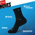 thumbnail image 3 of Hanes Mens Crew Socks Value Pack, 3-Pack, Moves X-Temp 360-Degree Stretch Socks for Men, 3 of 7