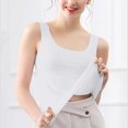 thumbnail image 5 of TANGQIOP Women T-Shirts Tops with 3 Pack Seamless Ice Silk Tank Top Inner Base Layer Slimming Camisole Solid Color Sleeveless White XXXL, 5 of 5