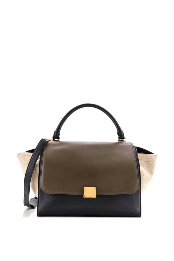 Pre-Owned Trapeze Bag Leather with Canvas Medium By Rebag