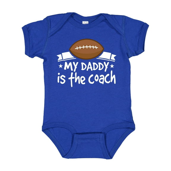 Inktastic Football My Daddy is the Coach Boys or Girls Baby Bodysuit