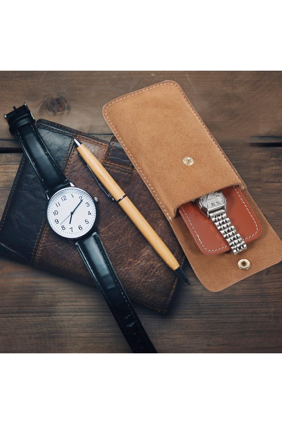 Brown Single Watch Storage Bag Set with Simple Design, and Portable, 1 Piece