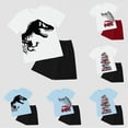 thumbnail image 4 of HCNTES Toddler Boy Firetruck Outfit Fire Engine Car Print Short Sleeve Tee and Drawstring Shorts 2-Piece Set Toddler Boys Short Set Clothes, 4 of 4