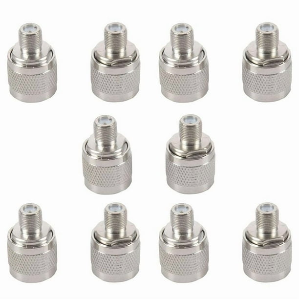 10Pcs Tipo N Enchufe Macho A F Conector Hembra RF Adaptador Coaxial para Antena InalÁMbrica, Plata