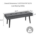 thumbnail image 2 of Entryway Bench - Grey Bench for Bedroom, Modern Ottoman End of Bed, Corduroy Padded Benches for Living Room, Foyer, Mudroom, Hallway - 39" L x 14" W x 17" H, 2 of 16