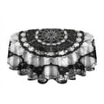 thumbnail image 5 of Black White Tie Dye Mandala Pattern Round Tablecloth 60"x60",Wrinkle Wipeable Table Cloth for Kitchen Dining Room Picnic Patio Party, 5 of 6
