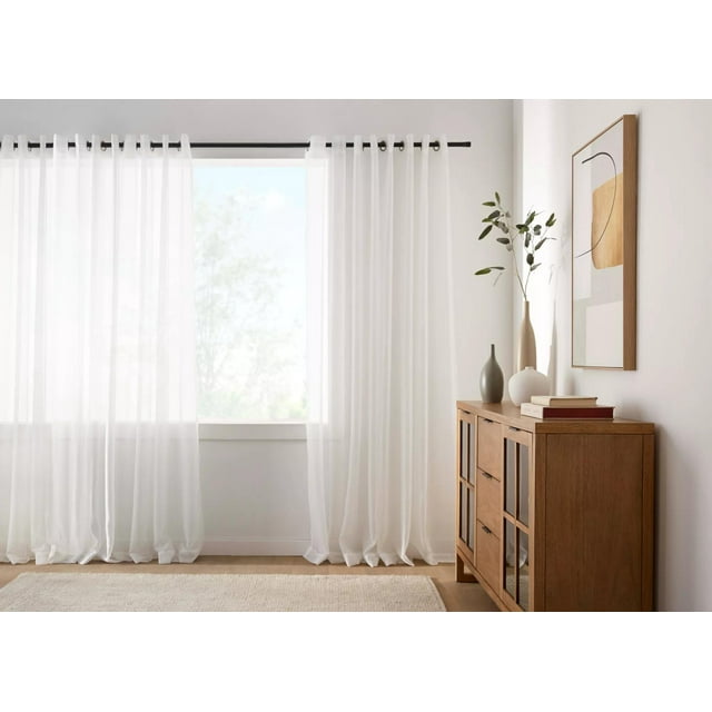 Bouclair Rideau Transparent Ivoire Kacha 52x108 Po (132x274 cm)