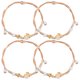 thumbnail image 1 of KAKOWELY Pulsera trenzada de 4 piezas con dije de conejo, 1 of 5