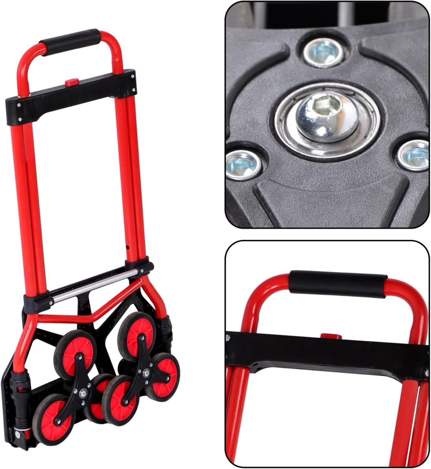 OTTULUR Telescoping Stair Climbing Dolly with 330LB Load Capacity Collapsible Hand Truck Featuring Silent Rollers and Adjustable Bungee Cord for Home Moving, Luggage, Warehouse Use