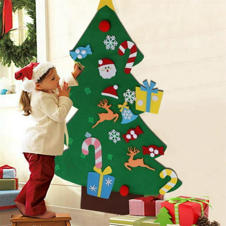 Puzzle Toys Kids Gifts Stick Door Wall Hanging Xmas Decor Felt Christmas Tree