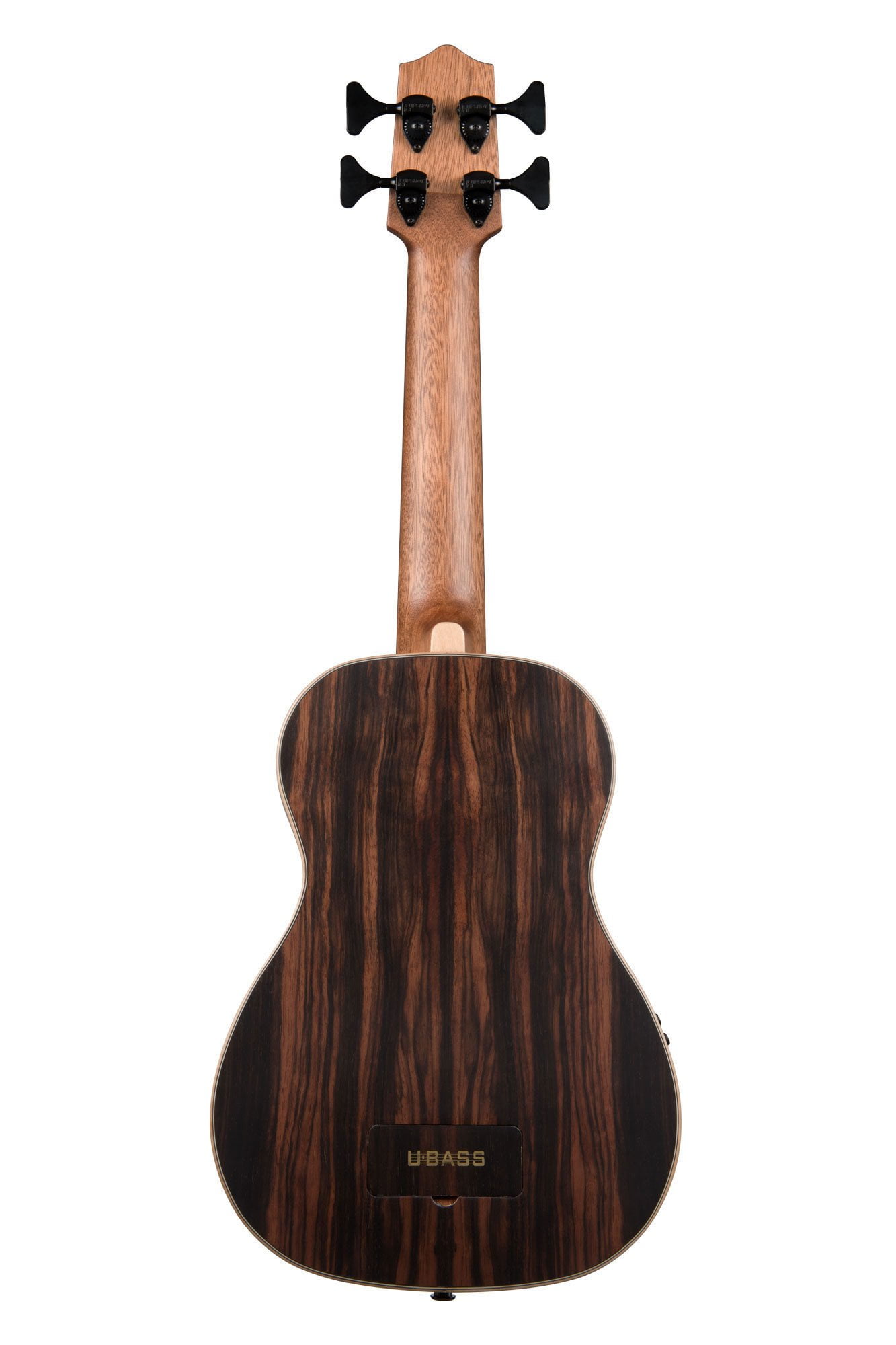 Kala UBASS-EBY-FL Striped Ebony Fretless Acoustic-Electric U-Bass Ukulele Bundle with Hard Case, Tuner, Austin Bazaar Instructional DVD, and Polishing Cloth