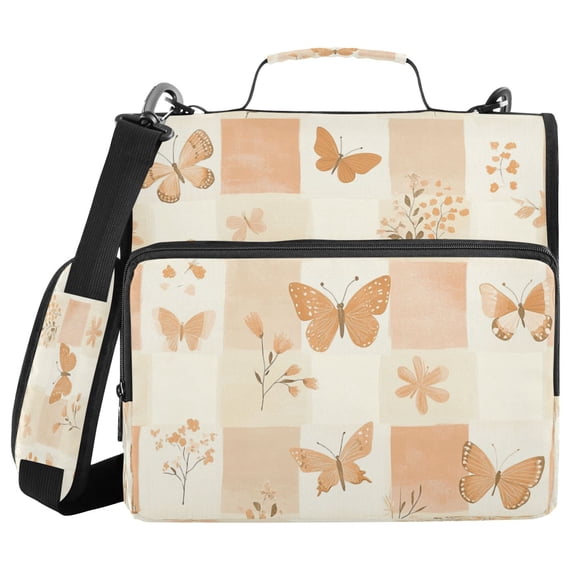YAZAOO Zipper Binder trapper keeper Documents Organized Design Butterfly Garden Printed