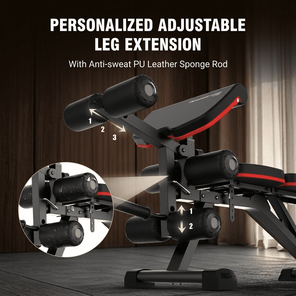 HARISON 1000lbs Adjustable Weight Bench with Leg Extension and Preacher Curl, Heavy Duty Workout Bench for Home Gym(Plates Not Included)