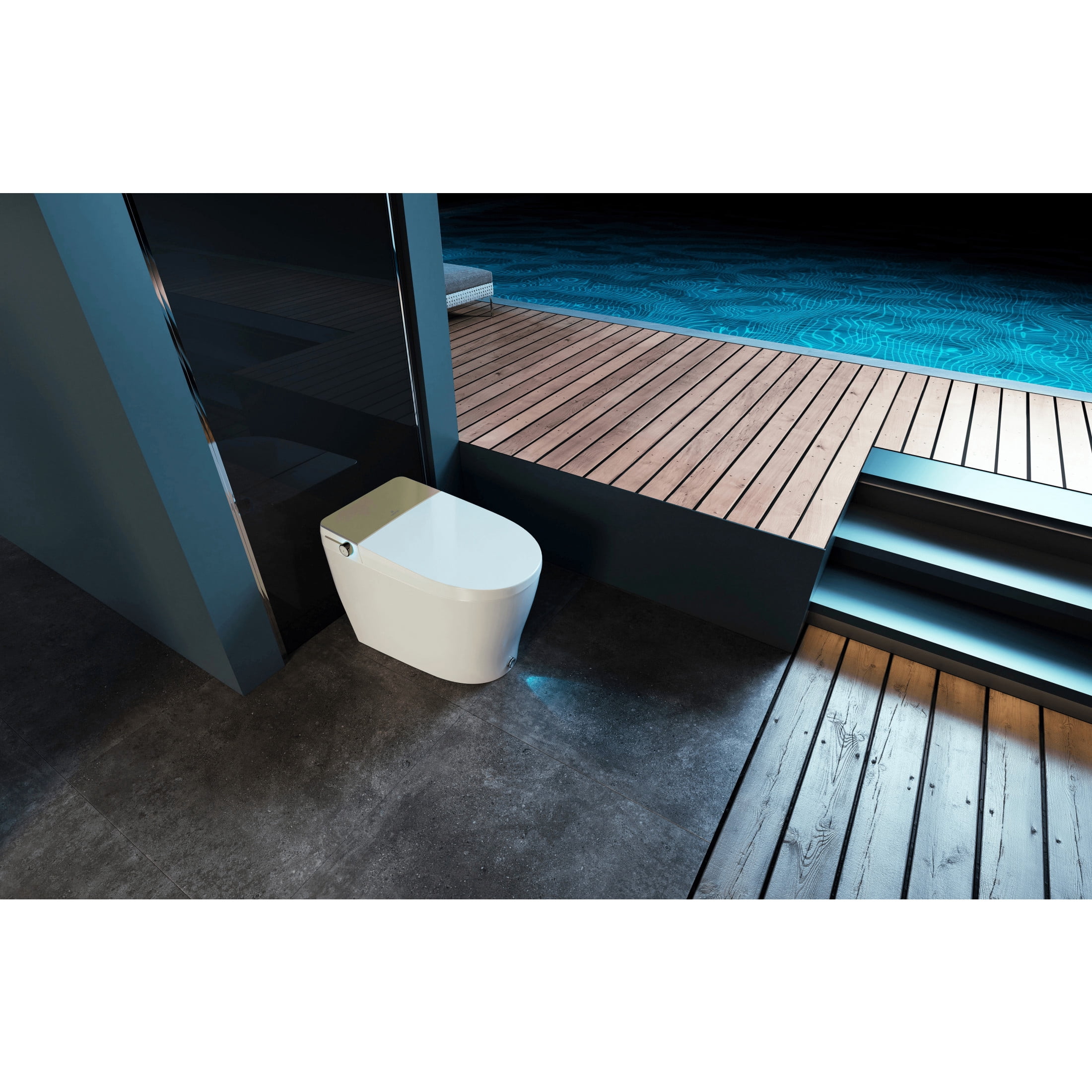 Kingston Brass VSC39917 Edison Smart Toilet, White/Brushed Brass