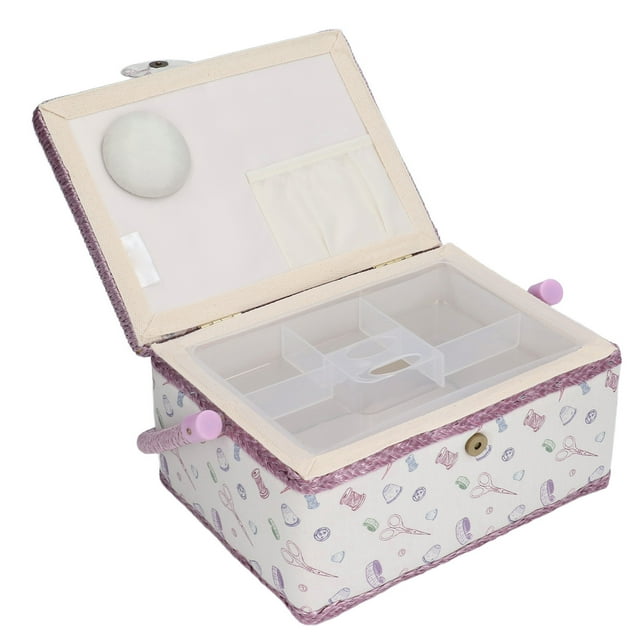 Canasta de Costura, Organizador de Cajas de Costura Duradera Portátil Material de Diseño Clásico de Diseño Clásico para el Hogar para Coser para al aire Libre
