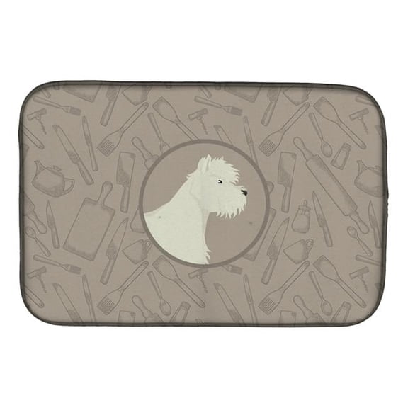 Westie in the Kitchen Dish Drying Mat
