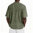 thumbnail image 4 of Qwertyu Men's Cotton T-Shirts Heavy Loose Fit Vintage Washed Tee Unisex Short Sleeve Casual Tee Tops with Pocket Army Green 4XL, 4 of 5