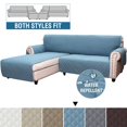thumbnail image 1 of CHOK L-Shape Sofa Slipcover Sectional 3 Seater Chaise Cover Pet Dogs Couch Protector  (Black Large), 1 of 11