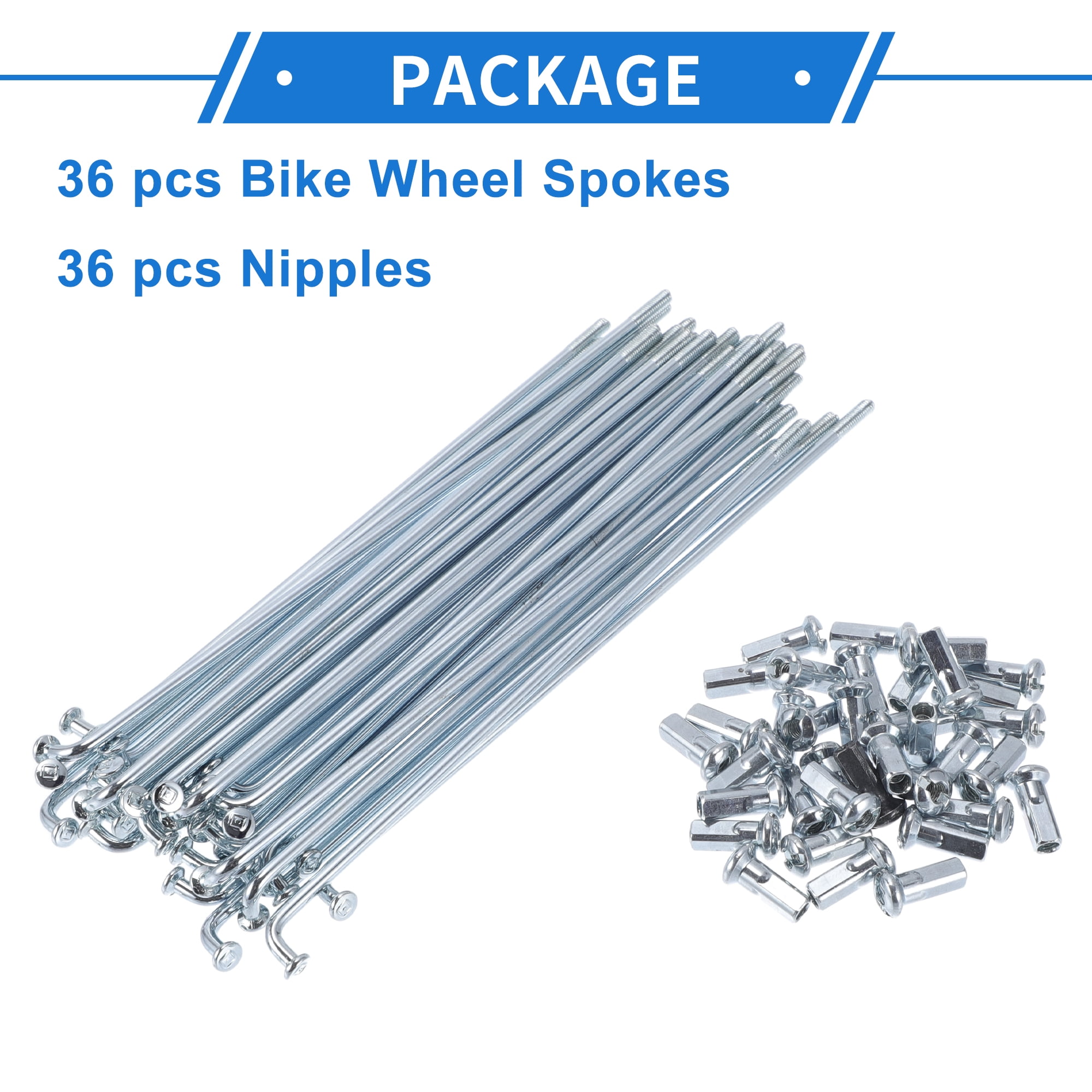 Unique Bargains 36Pcs 12G Carbon Steel Galvanized Silver Tone Nipples Silver Tone 4.92"