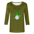 thumbnail image 4 of Meichang T-Shirts pour Femmes St Patricks Day Manches 3/4 Hauts Trèfle Chanceux T-Shirts Imprimé Vert Col Rond Décontracté T-Shirts de Vacances St Patricks Day, 4 of 4