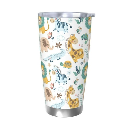 

Qekee Scandinavian Africa Print 20OZ Car Cup Stainless Steel Vacuum Insulated Tumbler Tumbler Cup With Lid And Straw Travel Coffee Mug-Without Straw