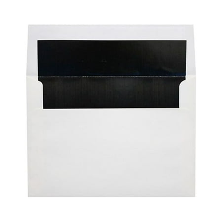 UPC: 0848614202485 | LUX A7 Foil Lined Invitation Envelopes 5 1/4×7 1/4 White w/Black Lining FLWH4880-02-50
