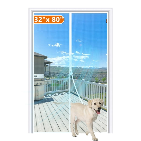 Puerta mosquitera magnética MAGZO Fit Door 81 x 205 cm, color blanco