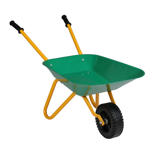 Kinbor Kids Metal Outdoor Wheelbarrow Garden DIY Barrow Push Cart Wagon Play Toy 