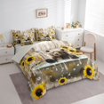 thumbnail image 3 of jejeloiu Wild Bear 7 Pieces Bedding Comforter Set,Country Floral Sunflower Full Bedding Set For Men Women Reversible, 3 of 8