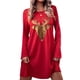 thumbnail image 1 of TRKIYQC Vestido rojo de una línea de Navidad para mujer, Mini vestido de fiesta con estampado de dibujos animados y cuello redondo de manga larga TRKIYQC  moda, 1 of 9