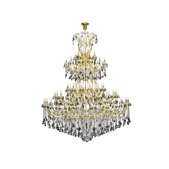 Elegant Lighting Maria Theresa 84 Light Royal Cut Crystal Chandelier in Gold