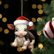 LHWEN Christmas Creative Niu Niu Hanging Acrylic Flat Pendant Tree Ornament Durable Reusable Decoration Easy to Install for Party Wedding Home Decor Personalized Gifts