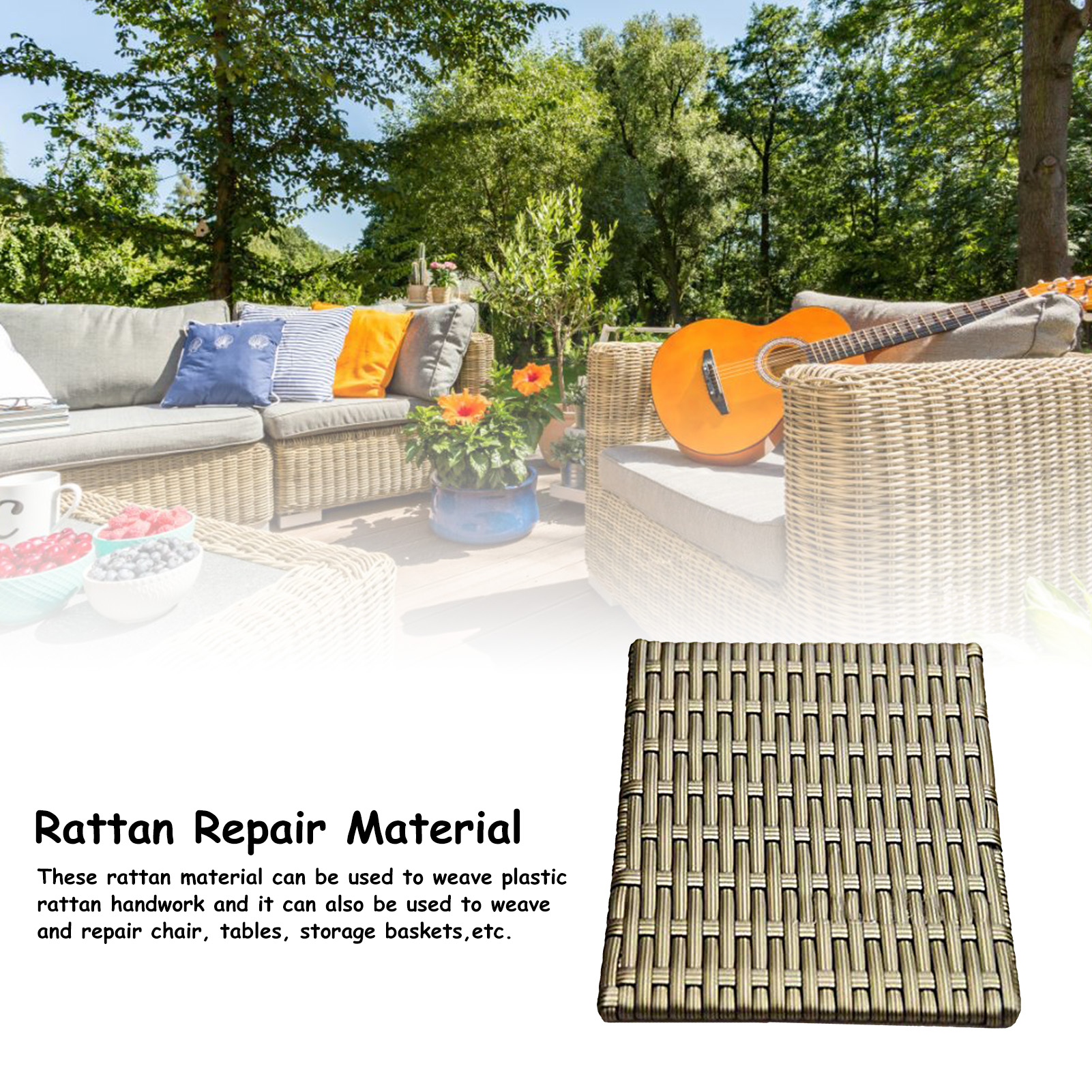 Viugreum Synthetic Rattan Repair Material Brown Furniture Repair