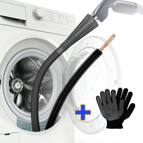 4PCS Dryer Vent Cleaning Kit,Dryer Vent Cleaner Brush ,Vacuum Attachment (Black)