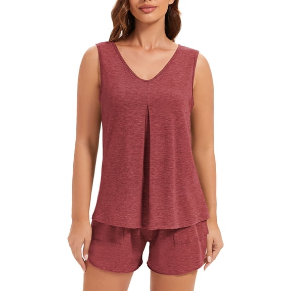Loritta Secret Women Pajamas 2 Piece Set Soft V Neck Casual Lounge Short PJ Sets Sleepwear for Women with Pockets,S-2XL