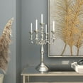 thumbnail image 3 of DecMode 5 Holder Silver Aluminum Metal Scroll Decorative Candelabra, 3 of 14